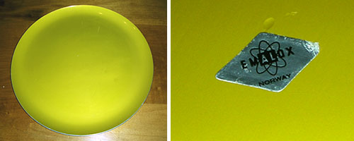 Yellow Emalox of Norway plate